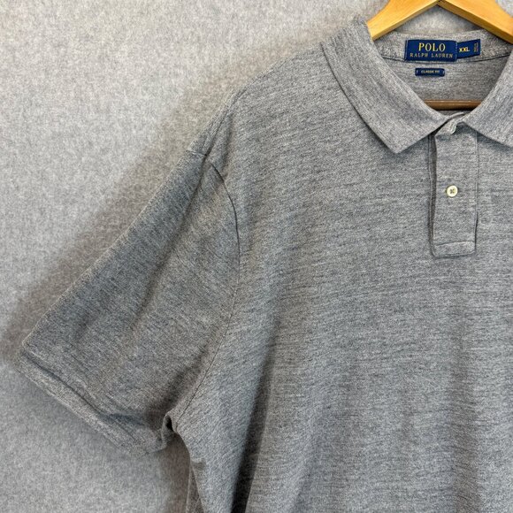 POLO Ralph Lauren Mens Heather Gray Polo Shirt Short Sleeve Collared Size XXL - Picture 3 of 12